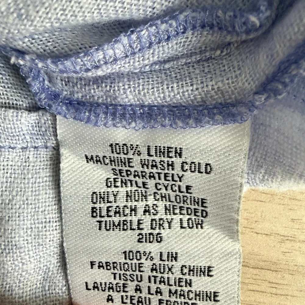 Eileen Fisher Women's Summer Dress Petite Linen Shift Semi Sheer Light Blue - Picture 3 of 9